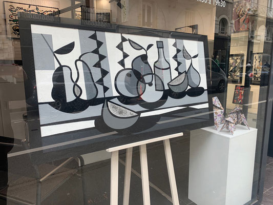 Salade de fruits. Acrylique sur bois. 70 x 131 cm. 1300 €