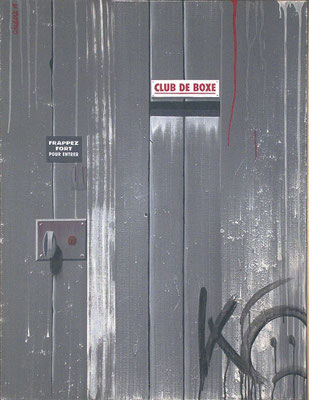 Club de boxe. Acrylique sur toile. 89 x 116 cm. 1000 €