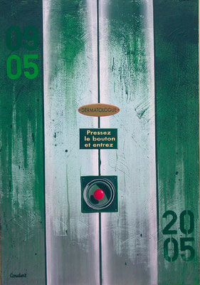 La porte du dermatologue. Acrylique sur toile. 81 x 116 cm. 950 €