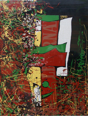 Le journal. Laques sur carton. Collection privée.