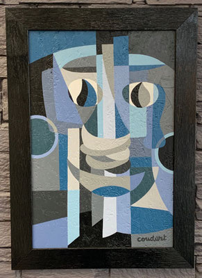 L'enrhumé. Acrylique sur bois. 38 x 52 cm. 400 €