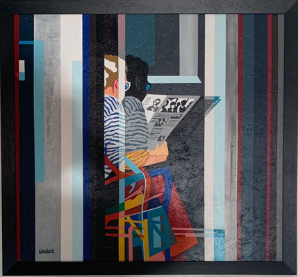 L'écho. Acrylique sur bois. 83 x 89 cm. 850 €