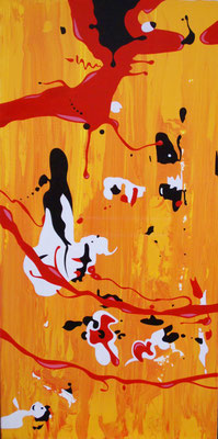 La tête du chevalet 02. Acrylique sur toile. 40 x 80 cm. 320 €