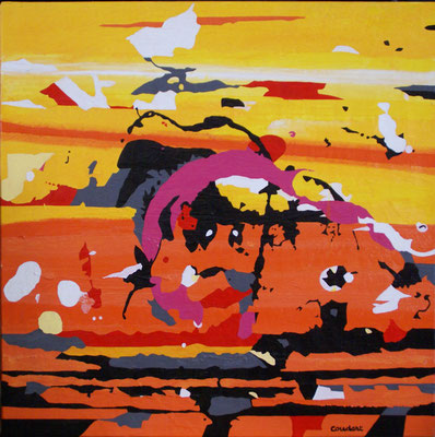 La tête du chevalet 01. Acrylique sur toile. 60 x 60 cm. 400 €