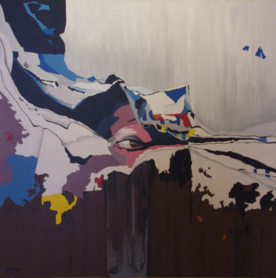 Coup d'œil. Acrylique sur toile. 100 x 100 cm. 1000 €