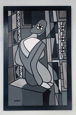 La bouderie. Acrylique sur bois. 74 x 111 cm. Collection privée