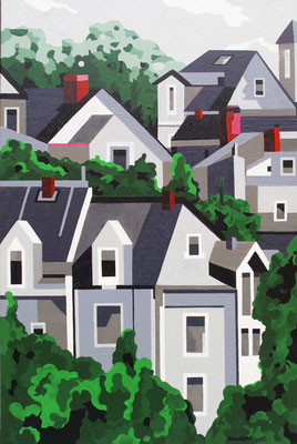 Au pied du château. Acrylique sur toile. 55 x 81 cm.450 €