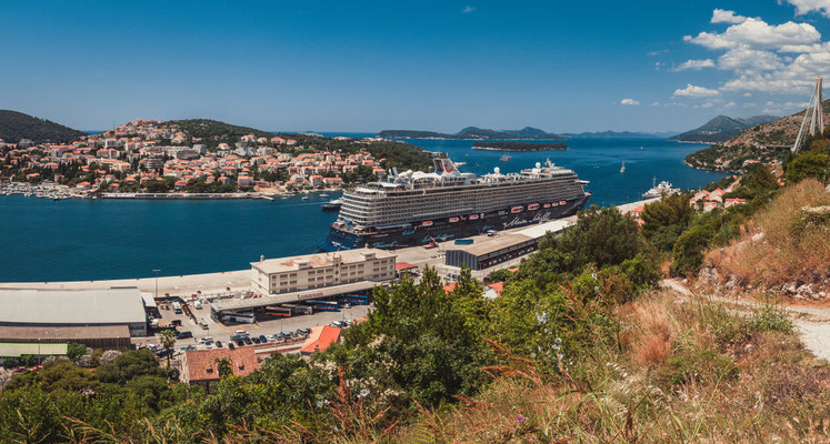 Panorama Blick auf Dubrovnik und die Insel Lokrum Island