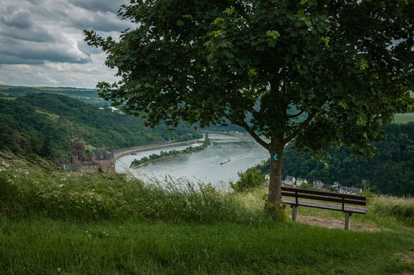 Schöne Aussicht mit Blick auf die Burg Katz