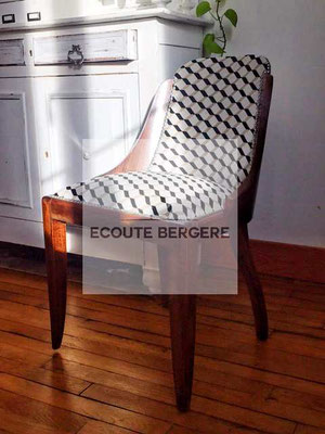 Chaise moderne motif géométrique noir et blanc - Ecoute Bergère
