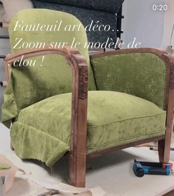 Un fauteuil Art Déco en cours de finition - Ecoute Bergere