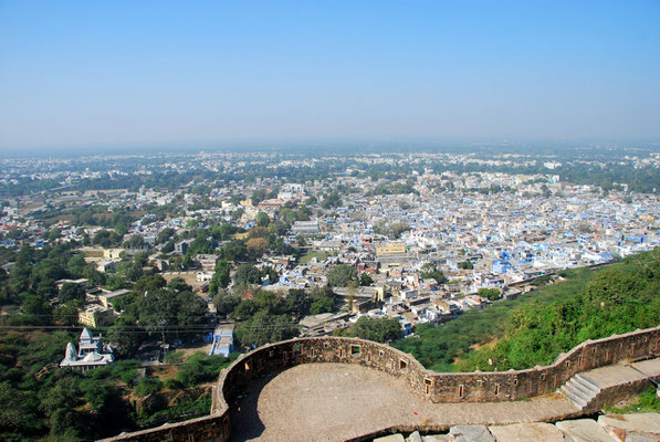 Chittorgarh 22.11.2014: View of Chittor from Chittorgarh Fort.