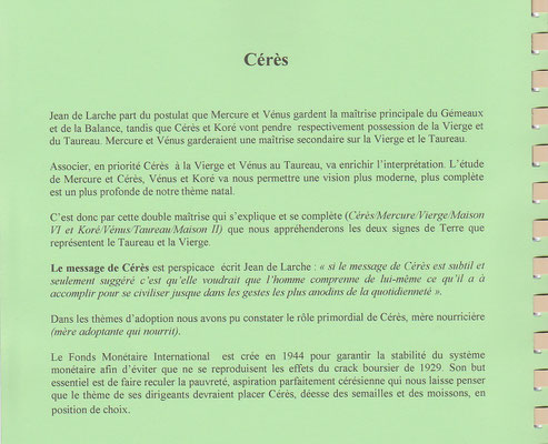 Cérès, 4ème de couverture