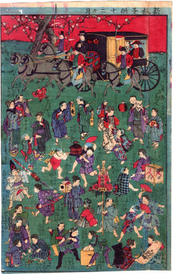 葛飾正久の浮世絵・おもちゃ絵「新板子供十二ヶ月」です