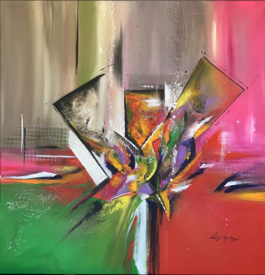 Effet Miroir - 100 x 100 cm - Encadré - 3200 € 