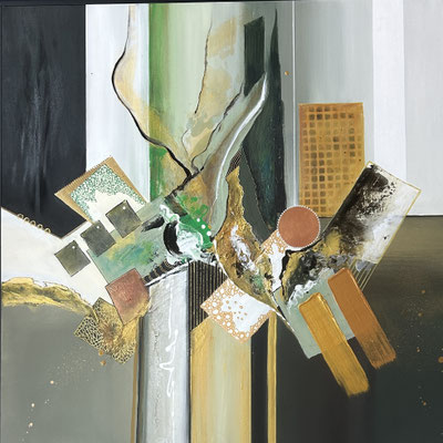 Traversée Vert l’Or - 80 x 80 cm - 2200 €
