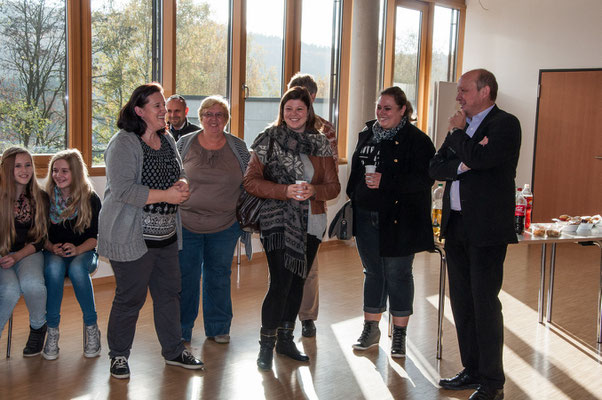 Empfang mit Bürgermneister Thomas Schäuble im Schulhaus. 