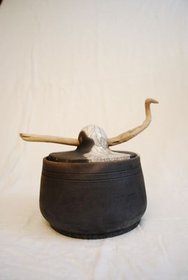 Keramik-Holz-Gefäss raku