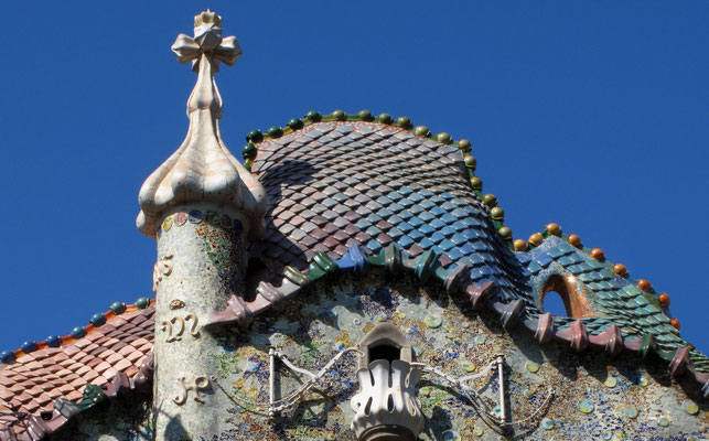 Das Dach der Casa Batlló von Gaudi