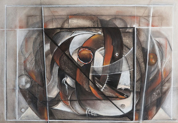 Aus der Serie Labyrinth, Pastell, 62 x 45 cm