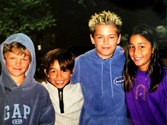 Another shot of the friends growing up with the Redwood trees. Moving on to the 00s...  Zac and Dylan + Wil and Haley Dasovich. Enhanced by yours truly, originally shared by Wil.