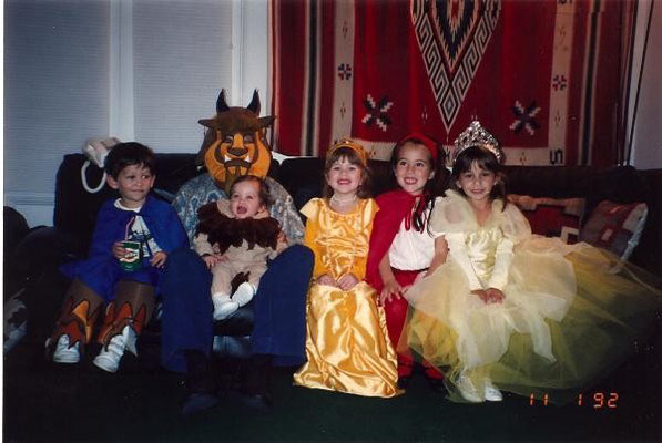 The trio and cousins always had fun on holidays. Guess who the baby lion is!