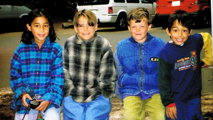 Childhood friends! Zac and Dylan + Wil and Haley Dasovich. Can't get any more 90s than that. Enhanced by yours truly, originally shared by Wil.
