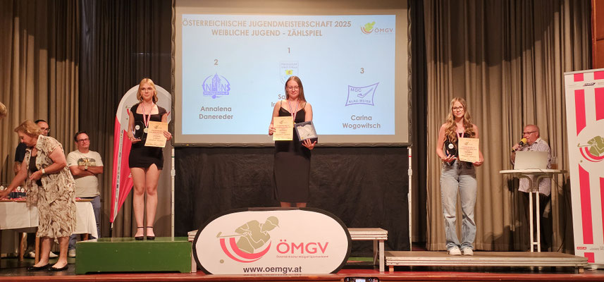 Kat. Weibliche Jugend (Zählspiel): 1. Sandra Irxenmayer, 2. Annalena Danereder, 3. Carina Wogowitsch