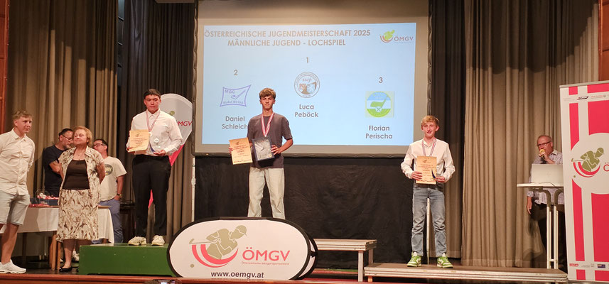 Kat. Männliche Jugend (KO-Bewerb): 1. Luca Peböck, 2. Daniel Schleich, 3. Florian Perischa