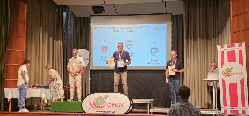 Kat. Herren (Zählspiel): 1. Christian Gobetz, 2. Heinz Weber, 3. Rupert Westenthaler