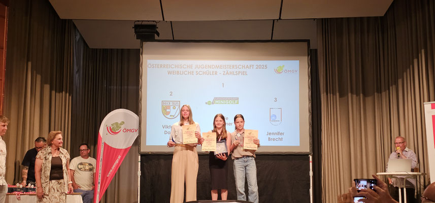 Kat. Weibliche Schüler (Zählspiel): 1. Sofie Künster, 2. Viktoria Dautz, 3. Jennifer Brecht
