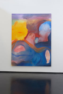 "No Hard Feelings" 2021, oil on canvas, 200 x 150cm; Deep Blue Purple, Institut für moderne Kunst, Nuremberg, 2021, Photo: J. Kersting
