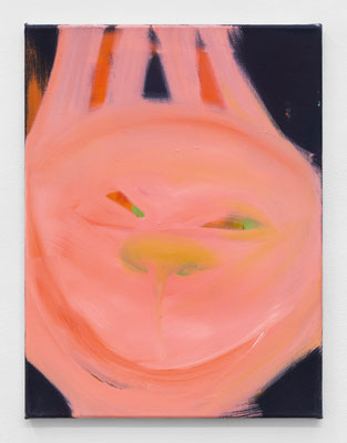 "GRIN" 2020, oil on canvas, 60 x 45 cm; It Must Be Bunnies, PAGE(NYC), New York City, 2022, Photos: Lucas Page