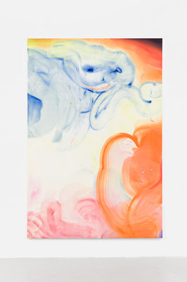 "Über den Wolken" 2022, oil on canvas, 300 x 200 cm; Head in the Clouds, Semiose, Paris, 2022, Photos: A. Mole