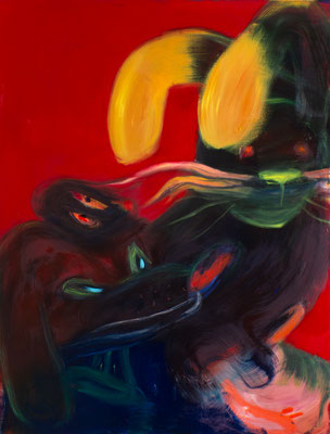 "Hasenjagd" 2020, oil on canvas, 160 x 120 cm; Collection of National Museum in Gdańsk, Poland