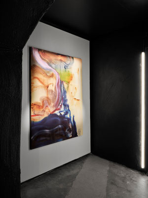 "Behind the Mountains" 2024, oil on canvas, 160 x 120 cm;Meet Me When the Shadows Are Longest, Stance, 2025, Stockholm, Photo: Kristofer Johnsson