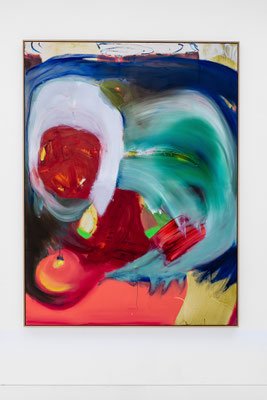 "Witching Hour" 2019, oil and acrylic on canvas, 200 x 150 cm; Kallmann-Preis 2022: Aneta Kajzer - Fließende Wesen, curated by Rasmus Kleine, Kallmann-Museum Ismaning, Photo: Patrik Graf, Munich