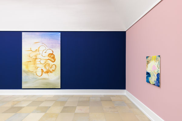 Exhibition "ibid. 30 Positionen aktueller Malerei", Kunsthalle Nürnberg, 4. Juli bis 4. Oktober 2026, Foto: Lukas Pürmayr, works by Mona Ardeleanu & Aneta Kajzer