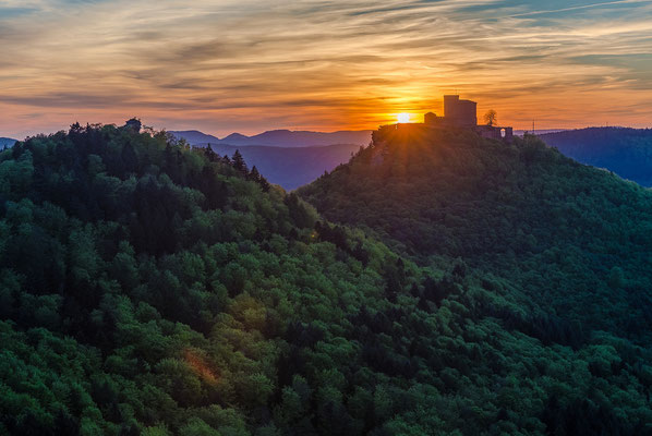 Sonnenuntergang am Slevogtfelsen