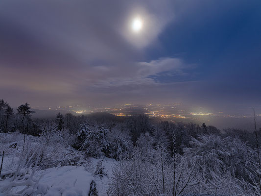 Winterliche Mondnacht auf der Kalmit