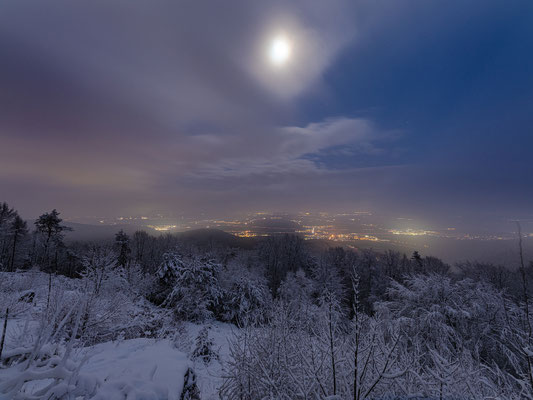 Winterliche Mondnacht auf der Kalmit