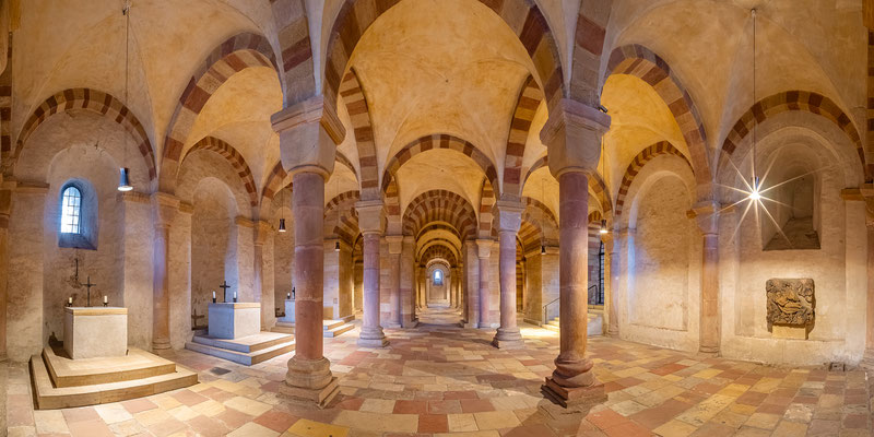 Krypta des Speyerer Domes, 100 x 50 cm, Alu-Dibond, Rückseitige Hängung mit Aluminiumschiene, 230 €