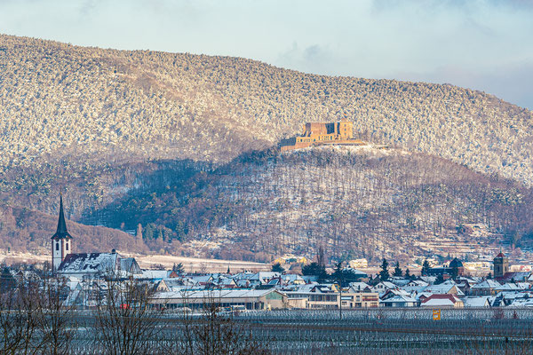 Winterliche Pfalz: Blick auf Hambacher Schloss