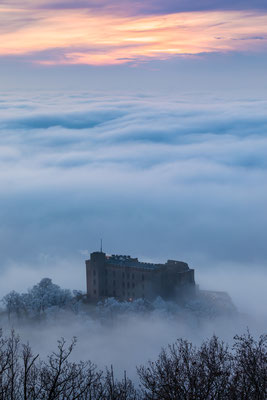 Hambacher Schloss im Nebel