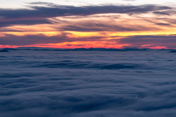Abendliche Inversionswetterlage am Rehbergturm