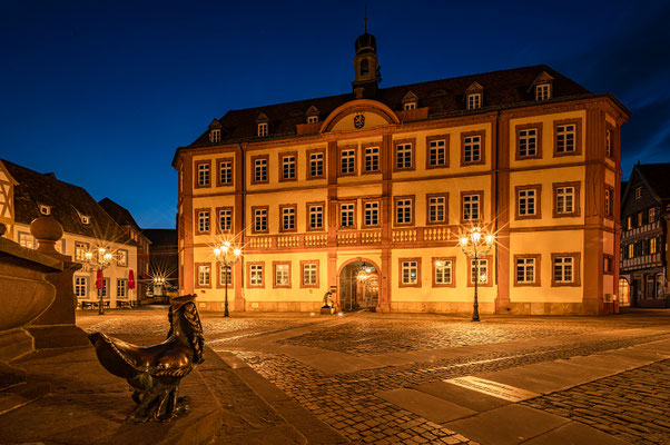 Blaue Stunde am Neustadter Marktplatz
