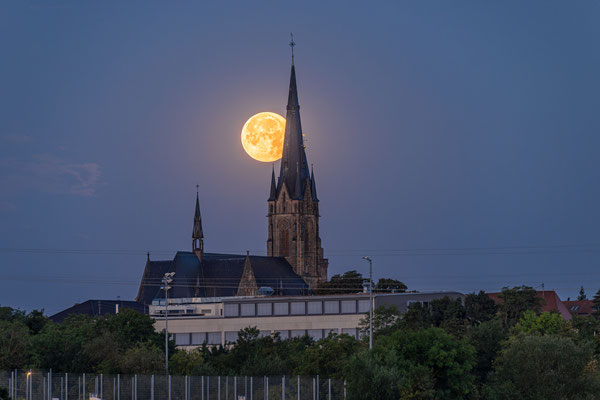 Vollmonduntergang bei Edenkoben