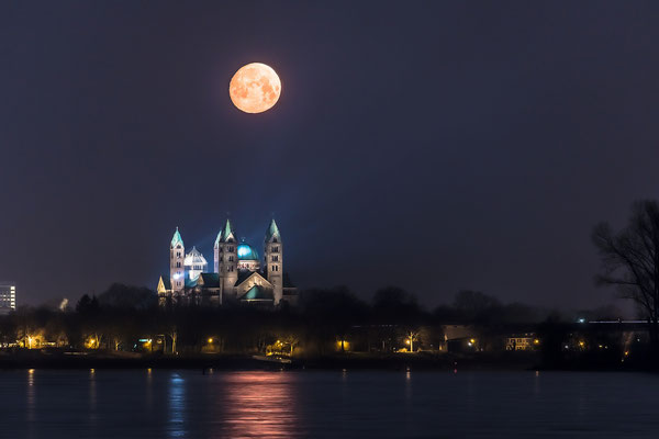 Monduntergang hinter dem Speyerer Dom