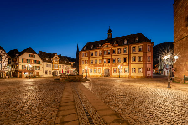 Blaue Stunde am Neustadter Marktplatz