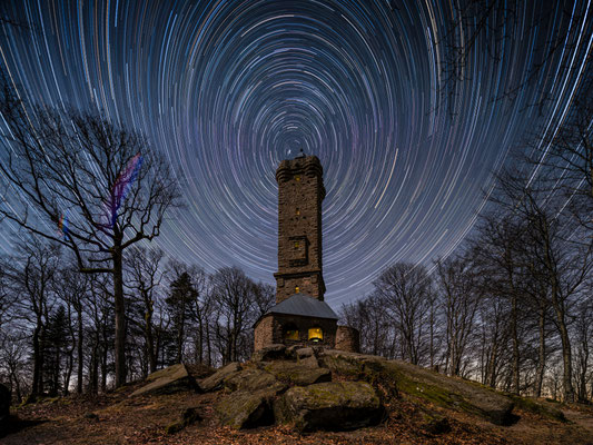 Startrails (Sternspuren) am Luitpoldturm